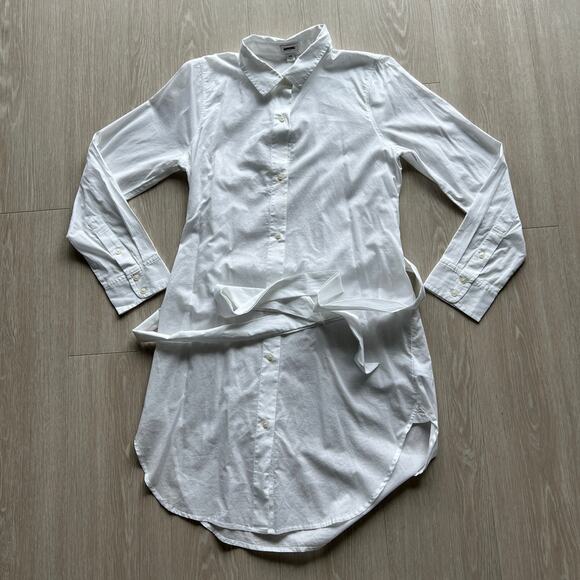 J Crew Factory Beach Swim Cover Up Shirt Dress XS White Flaw - Picture 1 of 11